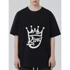 Мужская черная футболка с графическим принтом короны короля, повседневный уличный топ для носки каждый день