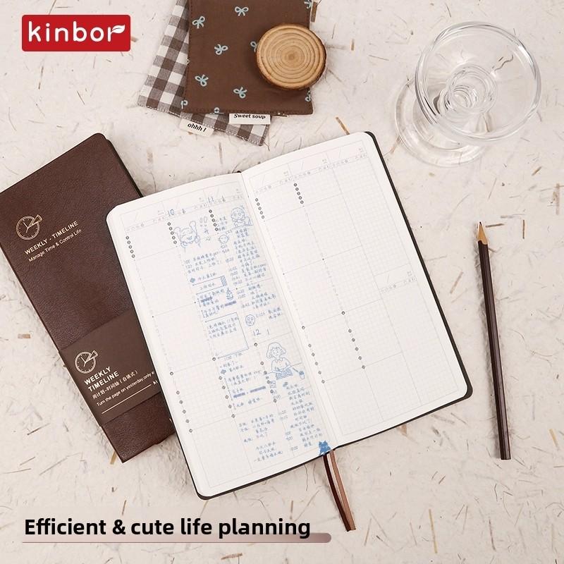 Kinbor Портативный карманный блокнот-планер на неделю A6 A5 Журнал Еженедельник Ежемесячное и годовое планирование Повестка дня Календарь Блокнот