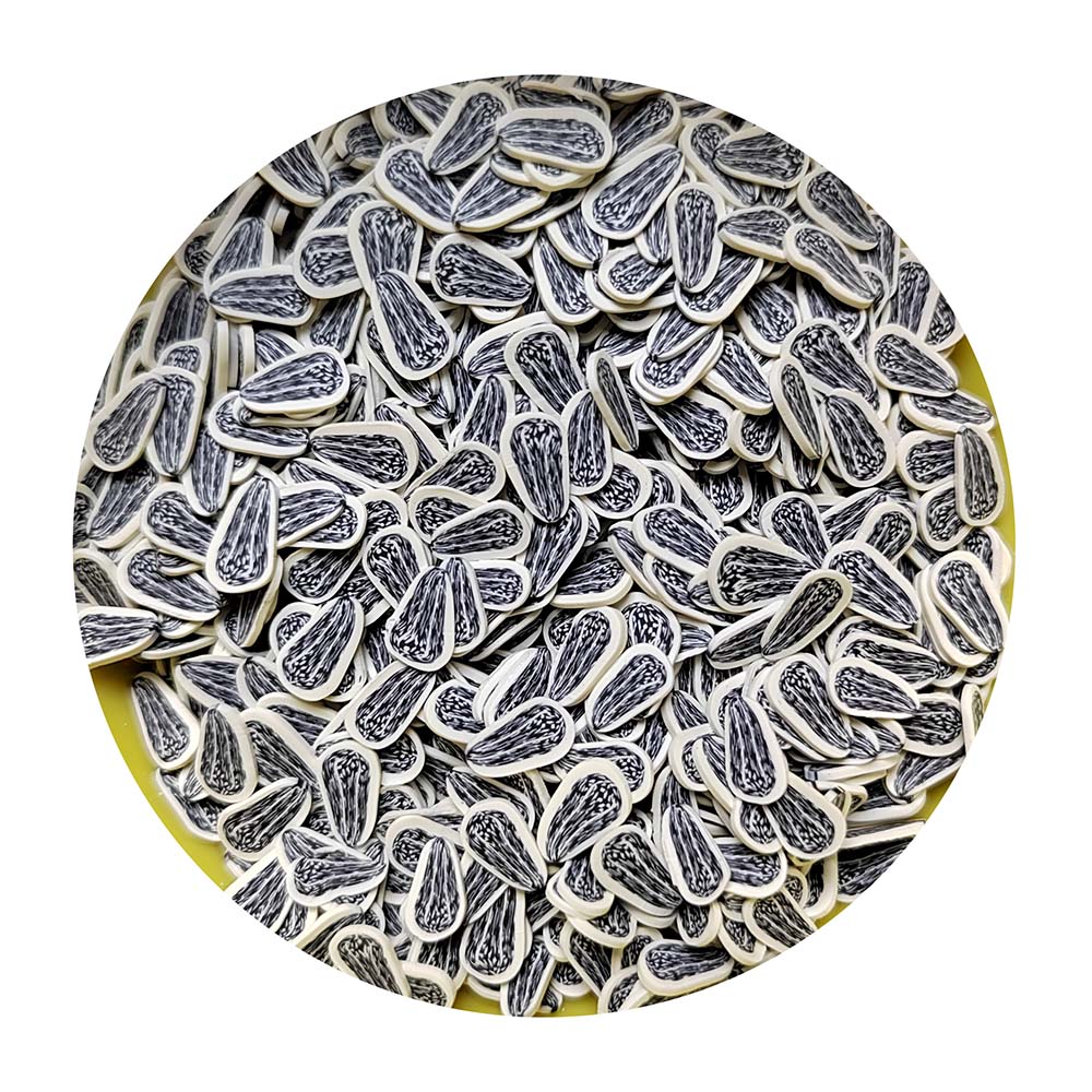 Polymer Clay Sunflower Seed Slices Soft Clay Sprinkles Rhinestone Beads for Slime Charms Nails Embellishment