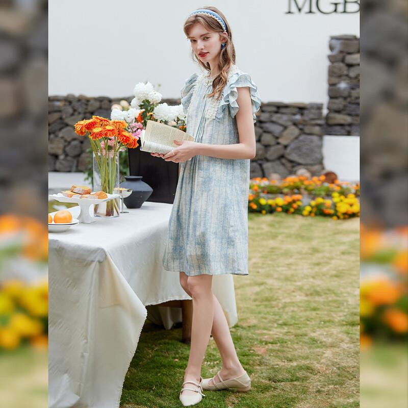 Женское плиссированное платье-трапеция Bailuyu с рукавами-крылышками и бусинами