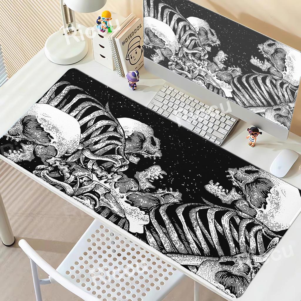 Black White Skull Gaming Mouse Pad Large Mousepad XXL Table Mat Anti-slip Keyboard Accessories Office Laptop Desk Mats Gamer Rug
