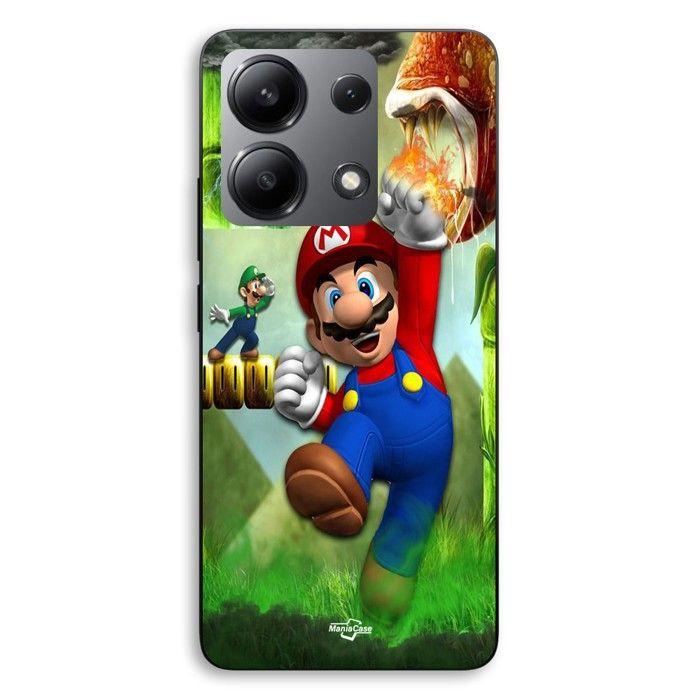 Coque de téléphone - MANIACASE - Xiaomi Redmi Note 13 4G - Silicone TPU - Super Mario Bros Movie - Noir