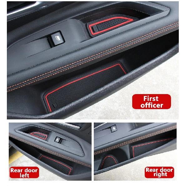 Silica Gel Car Gate Slot Cup Pad Door Groove Mats Anti-Slip Pad For Peugeot 3008 5008 GT 2016 2017 2018 2019 2020 2021 2022 2023