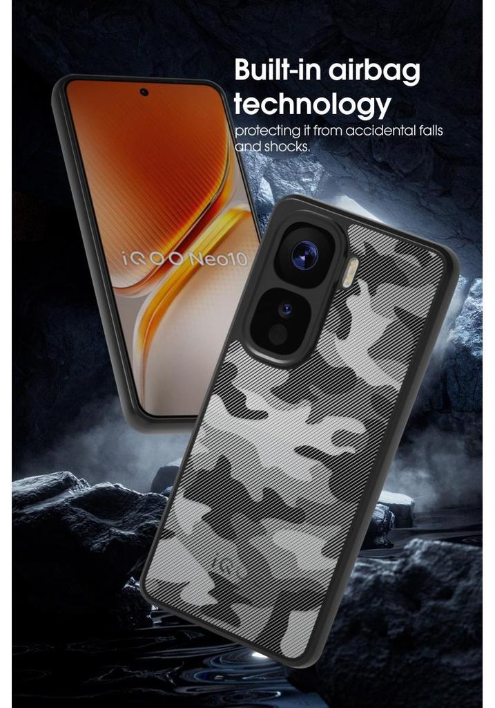 Чехол IQOO Neo 10 Pro+ Camo Военного класса с ремешком