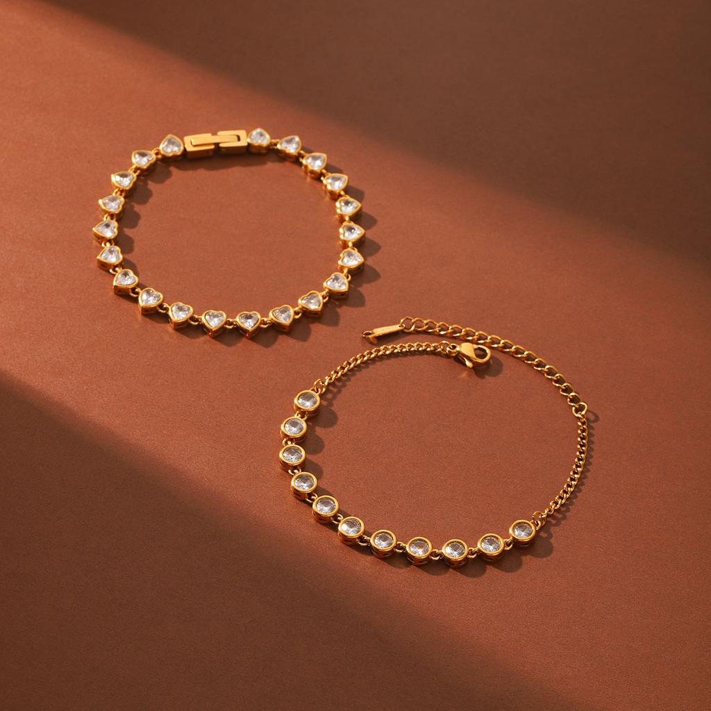 Stainless steel zircon bracelet for women, light luxury high-end titanium steel non-fading jewelry, hot-selling accessory