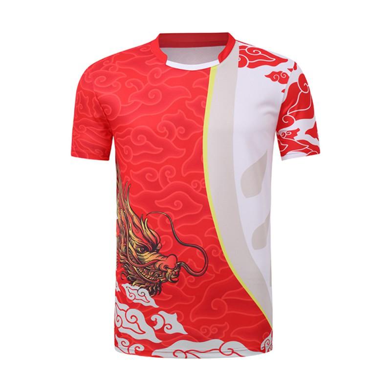 Unisex Badminton Shirt Short Sleeve Quick Dry Breathable Sport T-Shirt Men Women Kids Athletic Wear