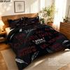 Death Note Pattern Bedding Quilt Set Quilt Cover Pillowcase Home Birthday Gift(1 * duvet cover + 2 * pillowcase, without core)