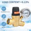 OULEME RV Water Pressure Regulator Valve With Handle Adjustable, Silicone Oil Gauge, Double Filters, Brass Lead-Free And 3/4" Connector For Camper