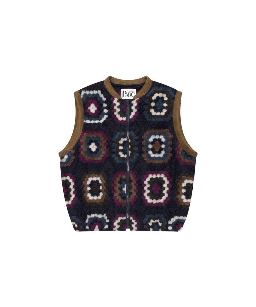 Studio&Parc Crochet Patchwork Vest_Navy