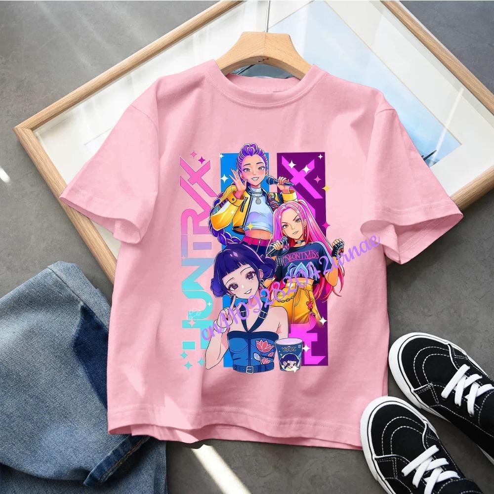 Детская футболка для девочек Детская одежда KPop Охотники на демонов Подарки для фанатов Одежда для детей Модные повседневные топы