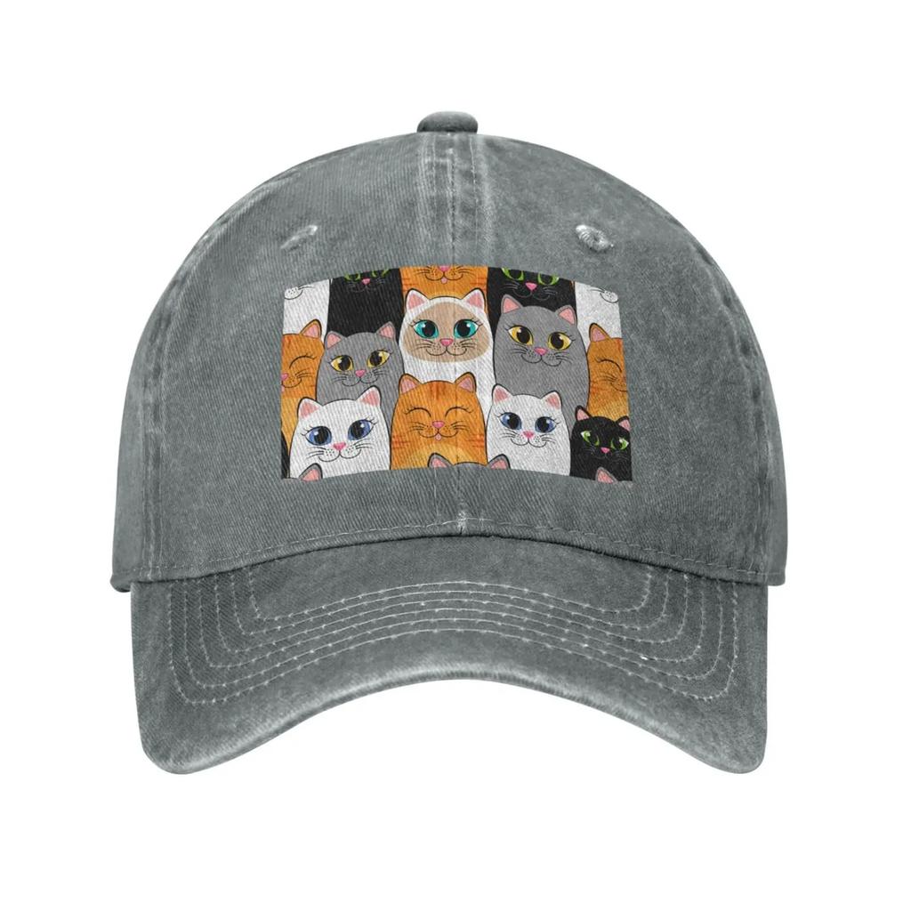 Забавный кот сиамский котенок бейсболка ковбойская шляпа для мужчин и женщин регулируемые классические шляпы кепки папа гольф шляпа