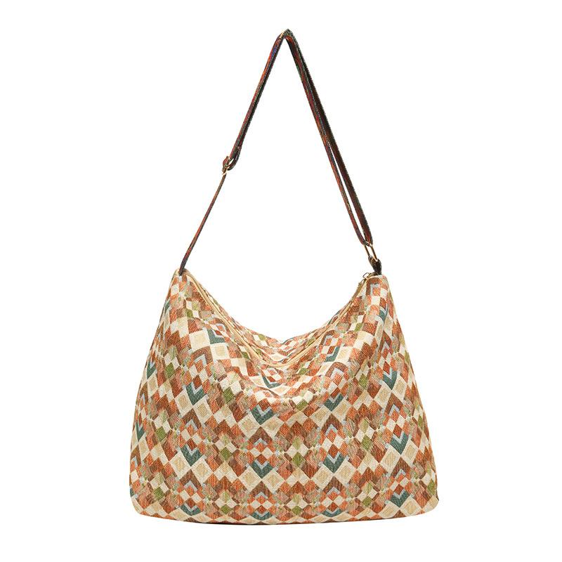 2024 летняя новая модная нишевая портативная сумка-тоут для поездок на работу простая модная большая вместительная модная сумка подмышкой