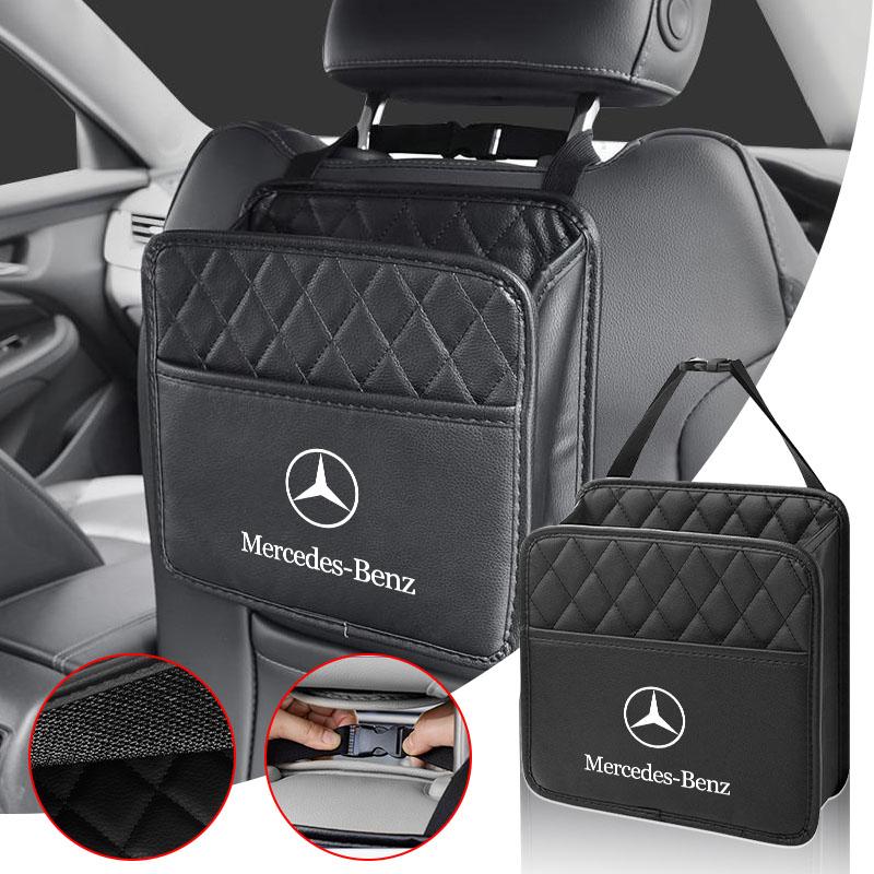OLV5 1Pcs Car Seat Storage Bag Leather Storage Bag Accessories Stickers For Mercedes Benz GLK GLA A B C E R G Class C180 S200 S300