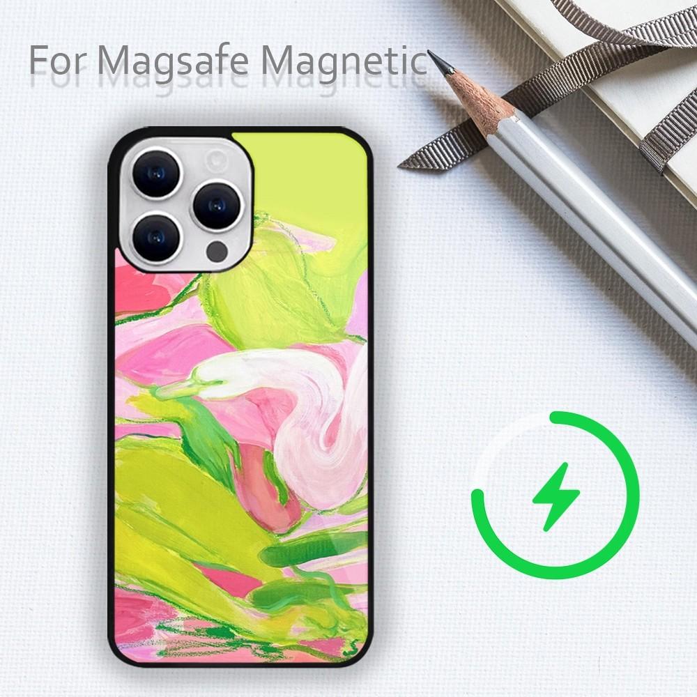 Amybeager Art Чехол для телефона для iPhone 15 14 13 12 11 Plus Pro Max Magsafe Магнитная Беспроводная Зарядка