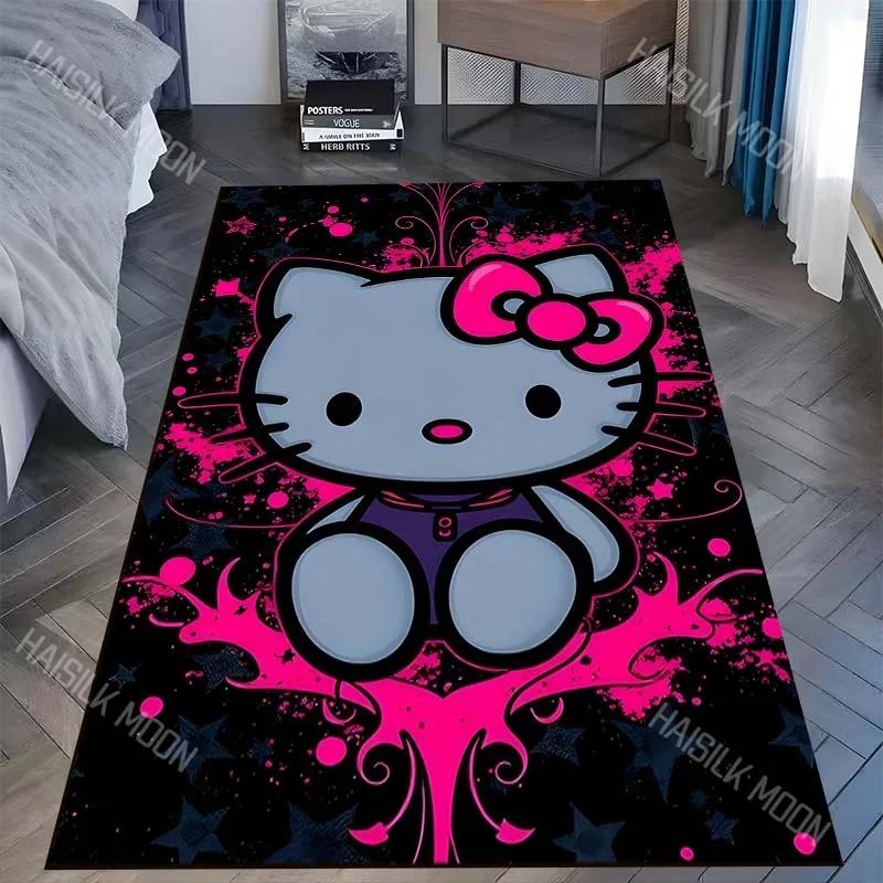 Дисней Японский Sanrio Hello Kitty Черный Ковер для Гостиной Спальни Детской Комнаты Дома Зона Дивана Коврик для Подарка Декора