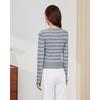 IEF Autumn V-Neck Striped Knit Sweater