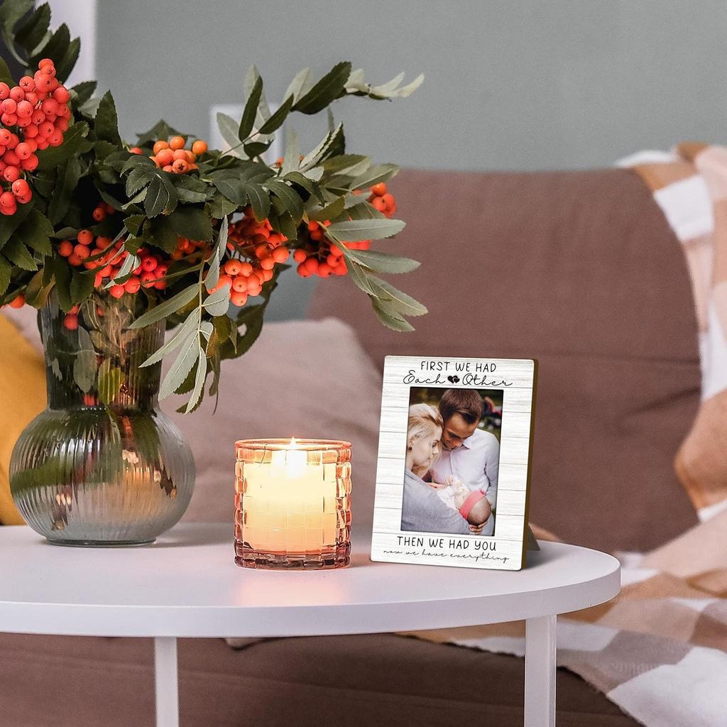 Baby Picture Frame 4x6, Family Wooden Picture Frame, Families Frames, New Baby Gifts, Newborn Babies Gifts, First We Had Each Other Family Decorative