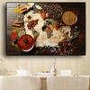 Grains and Spices World Map Kitchen Canvas Painting Abstract Still Life Posters and Printmaking Images Living Room Frameless