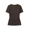 2026 New Women's Short-Sleeve Stretch V-Neck Slim Fit Casual Solid Color T-Shirt