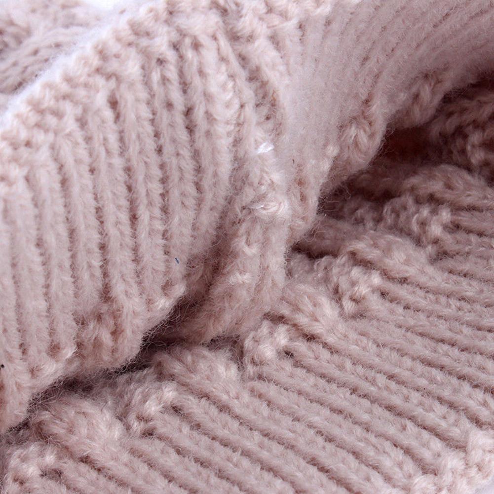 Winter Mom Crochet Knitted Hat Ball Pompom Beanies Skull Cap for Kids Adult