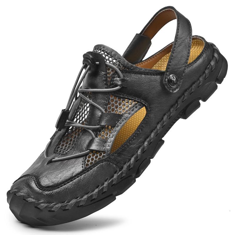 Popular Large Size Summer Men's Shoes Breathable Sandals Casual Mesh Shoes Hollow Soft Sole Travel Shoes New Slippers