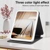 Зеркало для макияжа со светодиодной подсветкой, 3 режима цвета, регулируемое, складное косметическое зеркало 2 в 1, заряжаемое от USB, портативное дорожное зеркало для макияжа