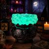 Decorative Mantle Accents Halloween Cauldron LED Bubble Light Decor, Color Changing Witch Potion Lamp with Decor Purple Light, Spooky Gothic Tabletop