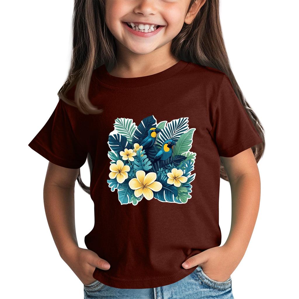 Детская модная повседневная футболка с круглым вырезом и короткими рукавами