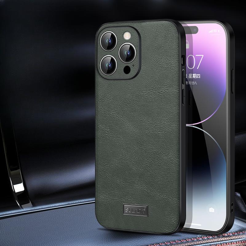 Подходит для чехла для телефона Apple 16promax Полная защита от падений IPhone15 Тонкий и легкий 14 Бизнес 13 Мужской и женский 12 Кожаные чехлы