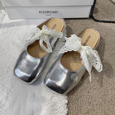 2025 весна и лето новые ленивые французский темперамент вечерний бриз плоская подошва верхняя одежда сумка голова полушлепанцы женские полуподдержка одинарная обувь женская