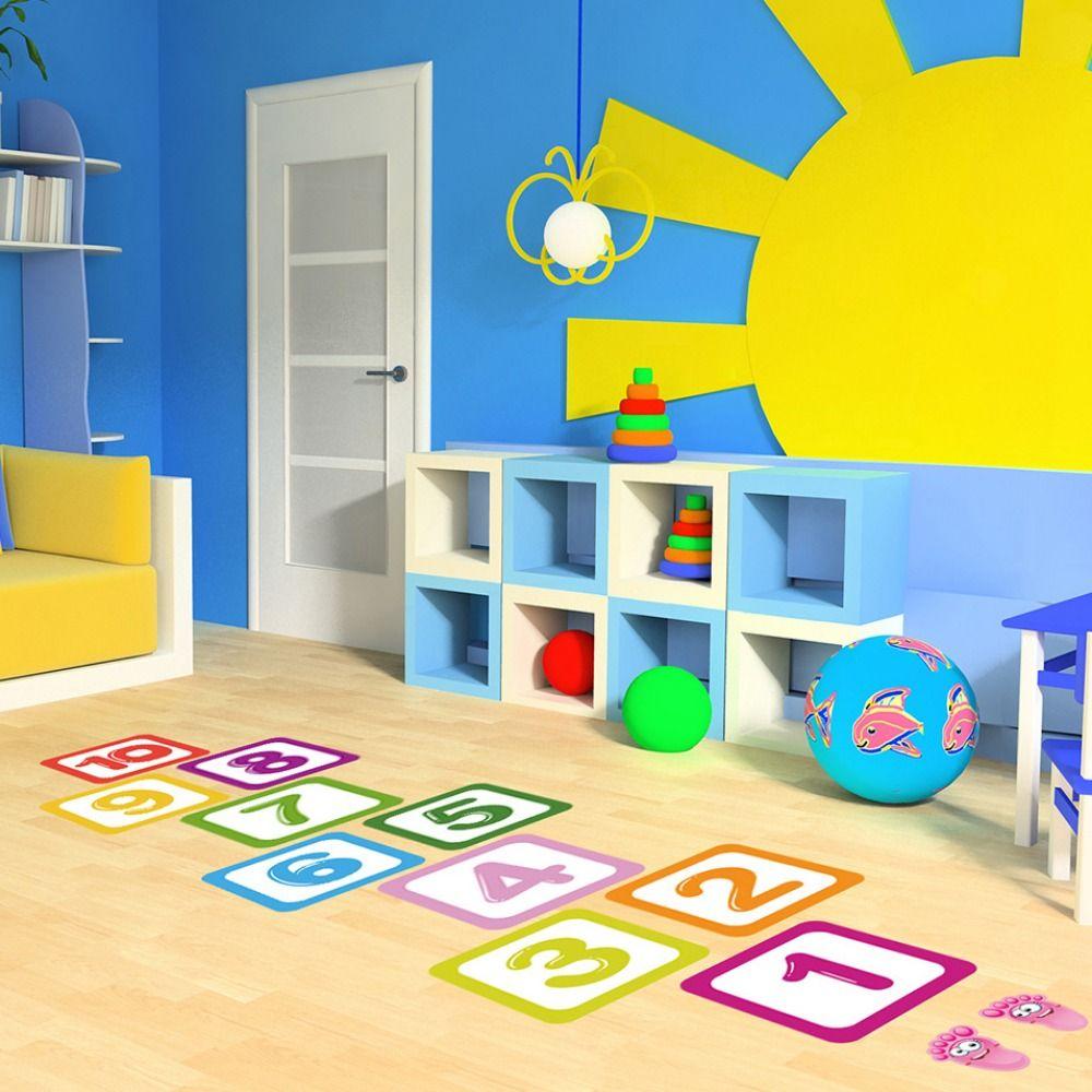 Parent-child Hopscotch Floor Stickers 10/15/20cm Number Grid Sticker  Kindergarten Ornament