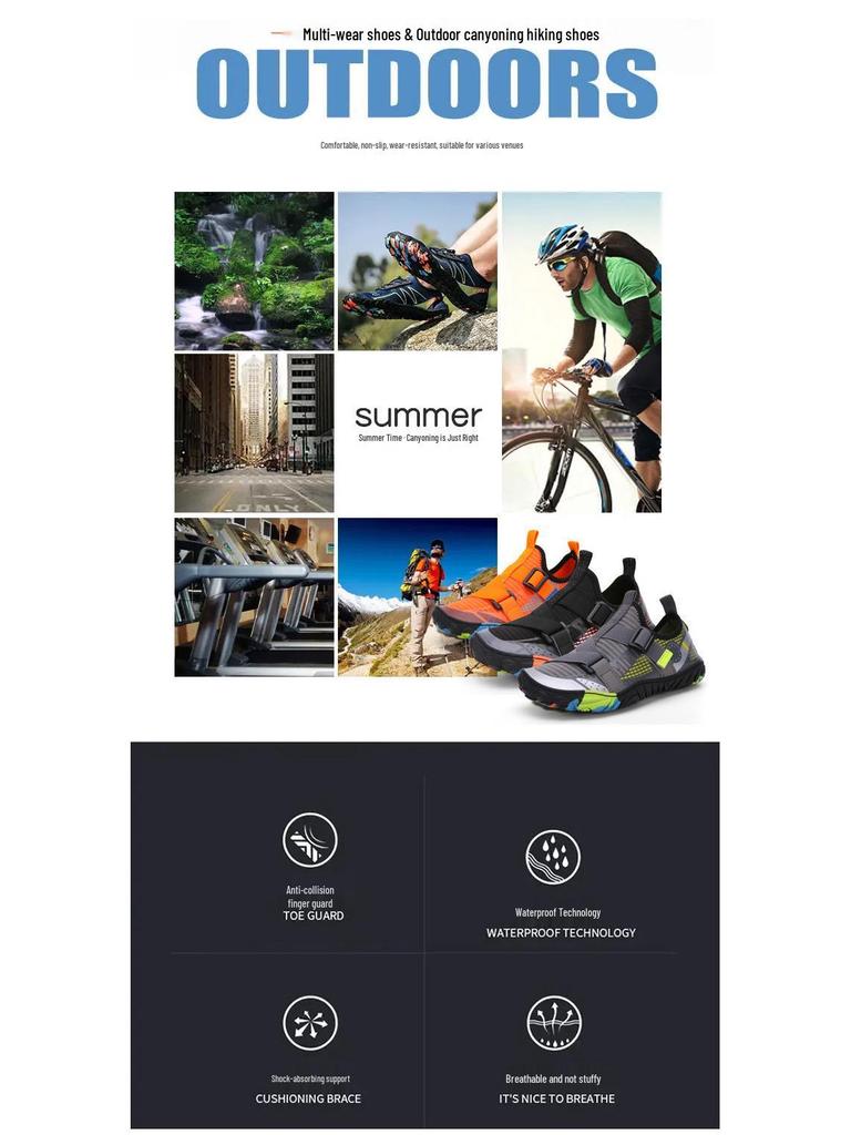 Unisex Quick-Dry Water Shoes: Breathable, Non-Slip for Hiking, Diving, and Climbing