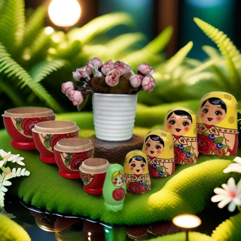 Деревянные матрешки 5 слоев, складывающиеся куклы, рождественский фестиваль, подарок, матрешка, игрушки, декор, поделки