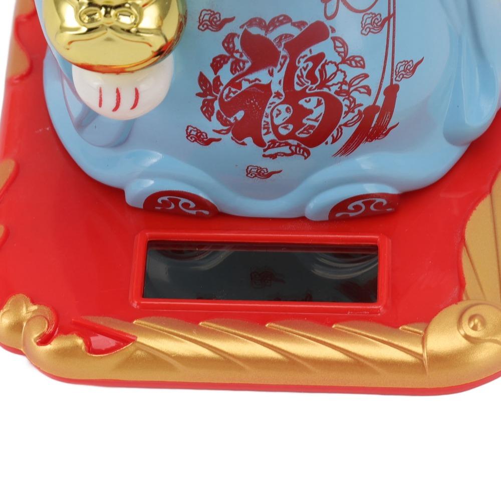 4.13x3.74x3.27in Solar Waving Lucky Cat Desktop Auspicious Decor Home & Corridor Display