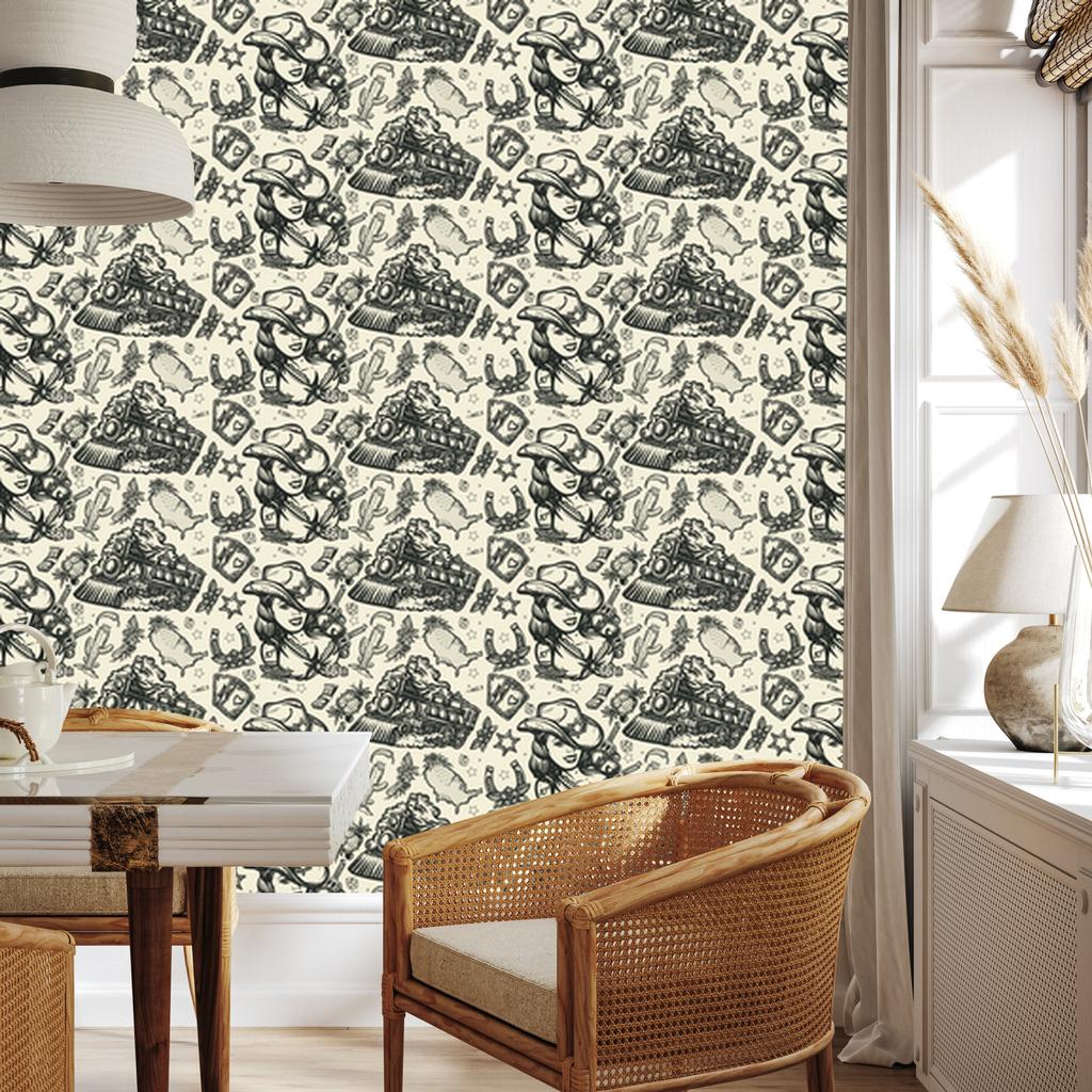 Steam locomotive wallpaper for living room and bedroom 50x1000