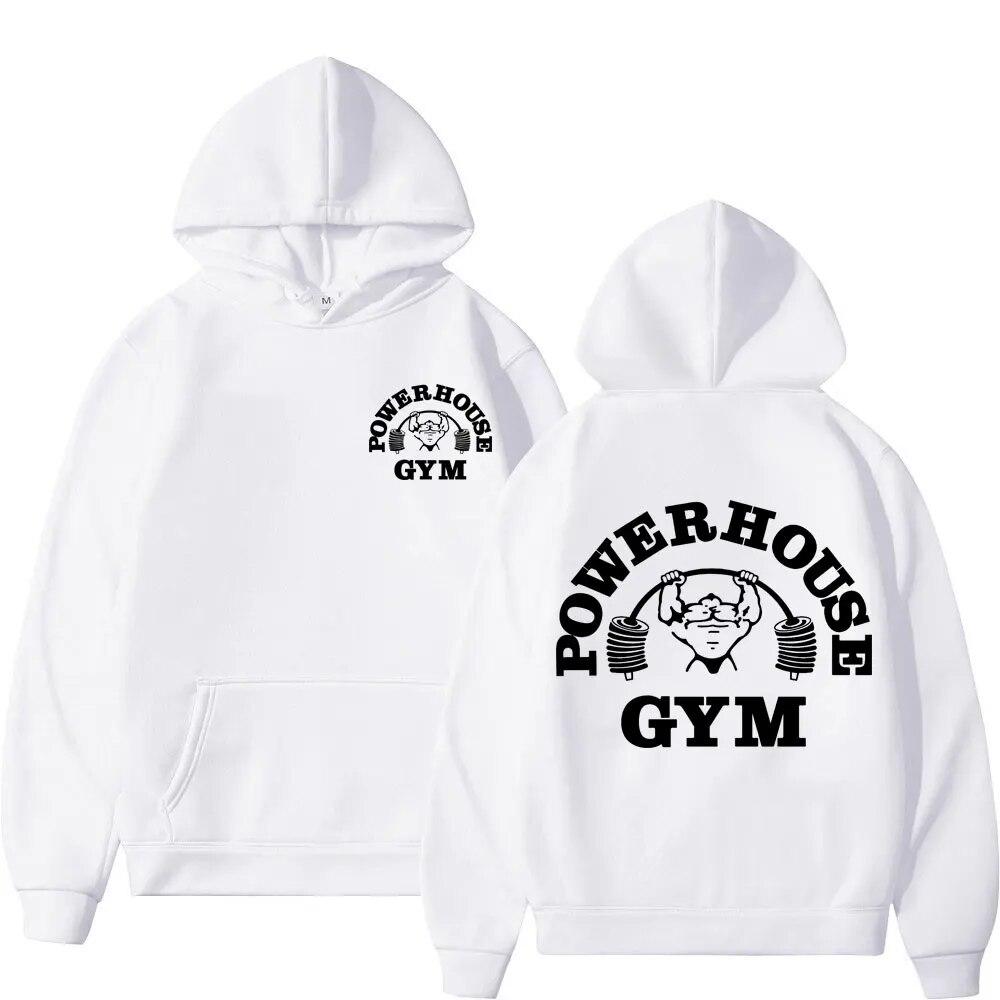 Powerhouse Gym Geek Fitness Print Hoodies Unisex Women Casual Vintage Oversized Sweatshirt The High Street Fashion Hip Hop Hoodie