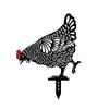 Garden Decoration Outdoor Garden Backyard  Stakes Metal Hen Yard Decor Gift