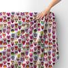 Royal Samt Stoff Polyester Zum Nähen - Motiv Bunte Eulen 2