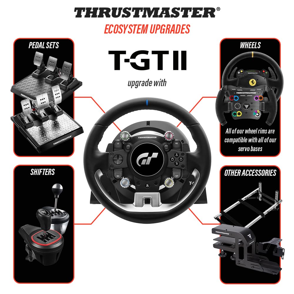 Thrustmaster Рулевое колесо Thrustmaster II с педалями PS4 Gran Turismo Официально лицензированный Силовая обратная связь Бесщеточный двигатель 40 Вт Магнитная технология