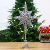 Christmas Tree Top Rustproof Design Star Sparkling Bright Color Hollow-out 3D Christmas Tree Top Ornament