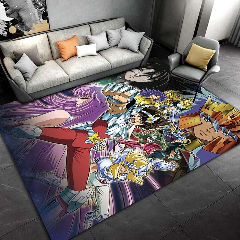 "Anime Style Carpet with Heroic Characters and Vibrant Colors Design" Suitable for use as an anti-slip for living room bedroom sofas