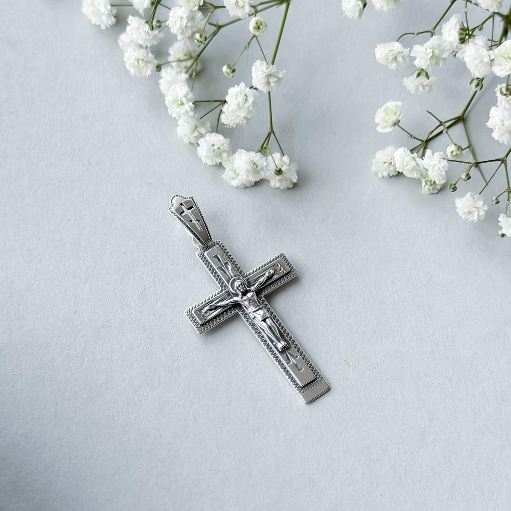 Серебряный крестик без камней (2156581)