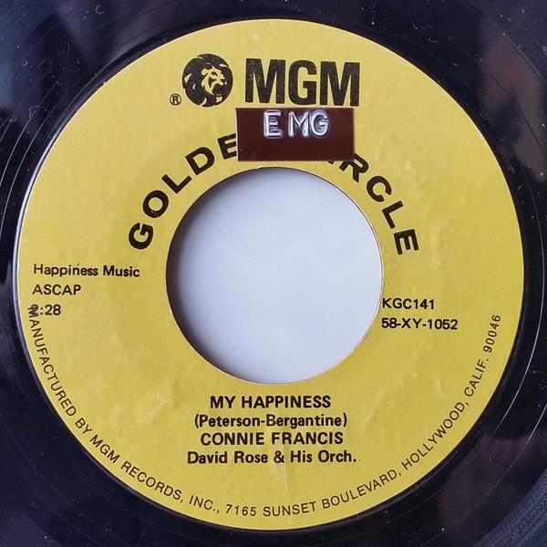 7-дюймовая пластинка CONNIE FRANCIS My Happiness If I Didnt Care KGC141 MGM Records US Pop Б/у