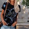 Женская летняя футболка с принтом «Любовь» в стиле ретро, футболки с коротким рукавом, повседневные топы с принтом