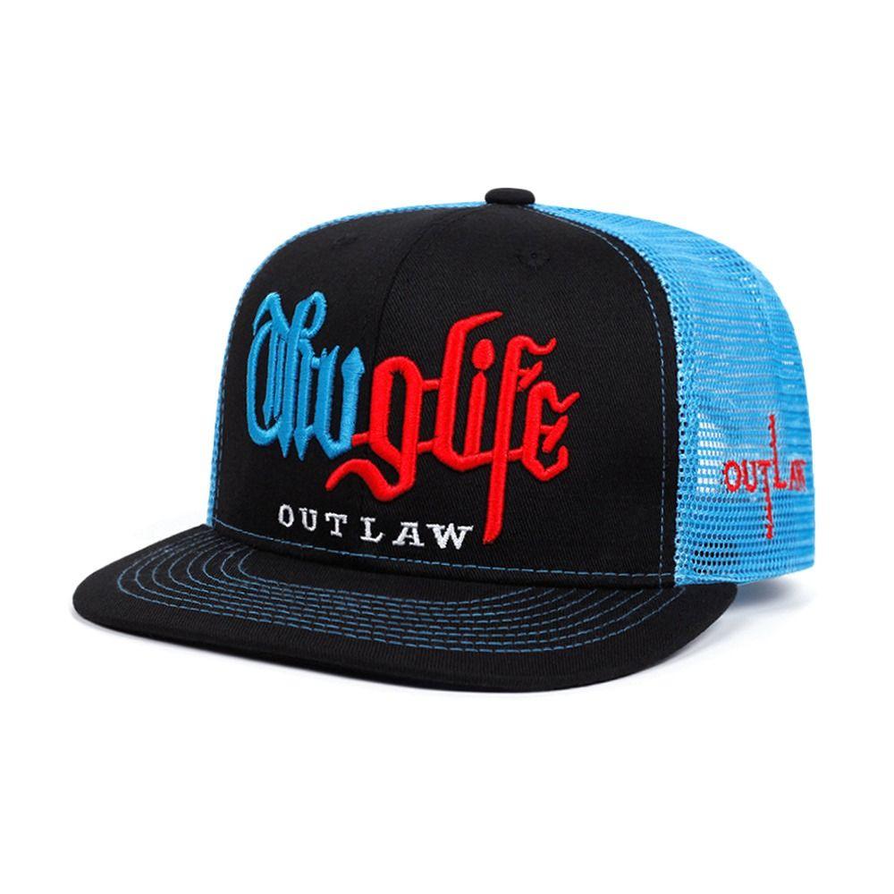 Fashion Hip Hop Baseball Cap Embroidery Breathable Snapback Hat Casual Flat Brim Dad Trucker Hats Outdoor Sports