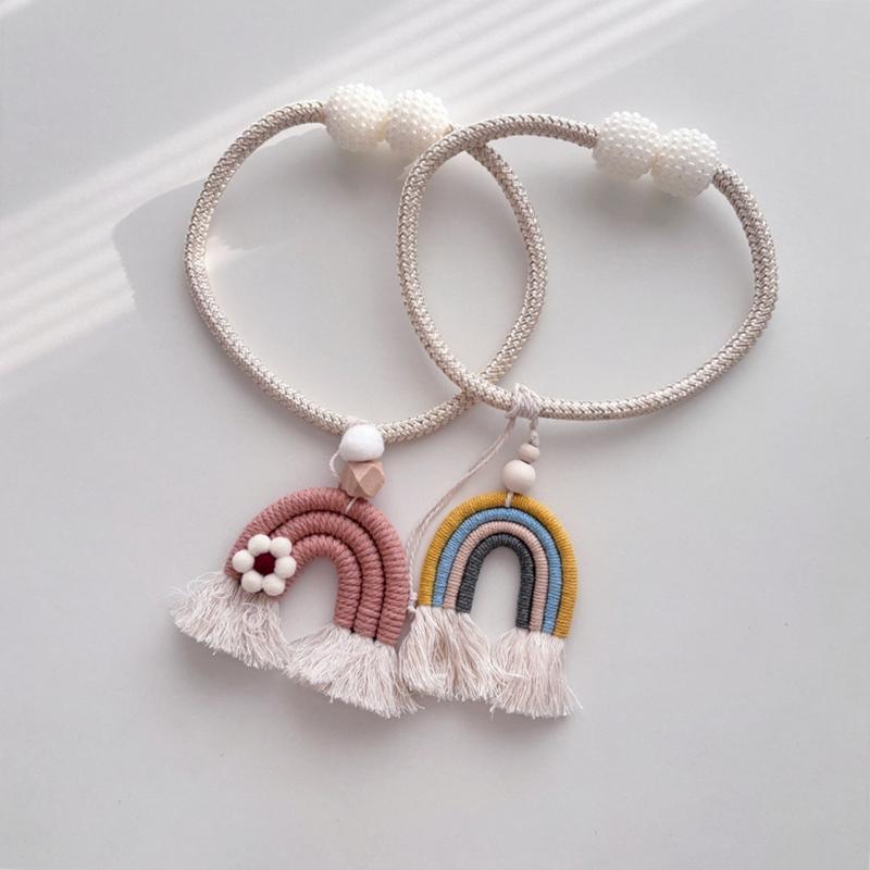 2 шт. Радужные зажимы для штор, подхваты с кисточками, веревочные держатели для украшения дома