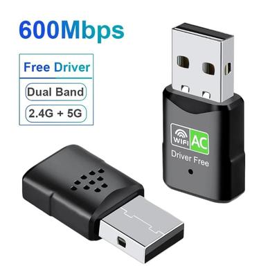 600 Мбит/с USB-адаптер Wi-Fi, двухдиапазонный 2,4G, 5 ГГц, 802.11AC, беспроводная сетевая карта, бесплатный драйвер, USB WI-FI, антенна, приемник Wi-Fi для ПК, компьютера, ноутбука