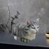 Figurine Sleeping Cat Statue Decorative Model Sculpture Resin Animal for Farmhouse Dining