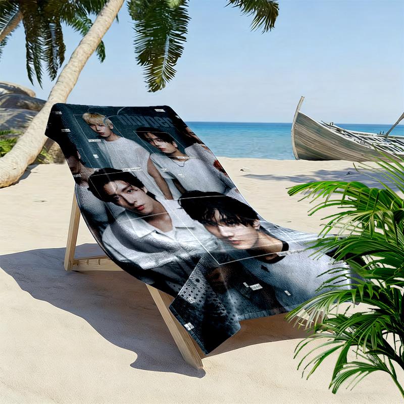 Enhypen Poster Print Beach Towel, Large Soft Quick Dry Towel for Beach Camping Swimming