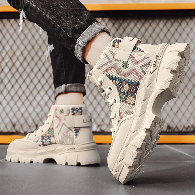 Autumn and Winter New High-top Shoes Martin Leather Boots Tooling Boots Men's Recreational Locomotive Boots Labor Insurance Shoes Men's